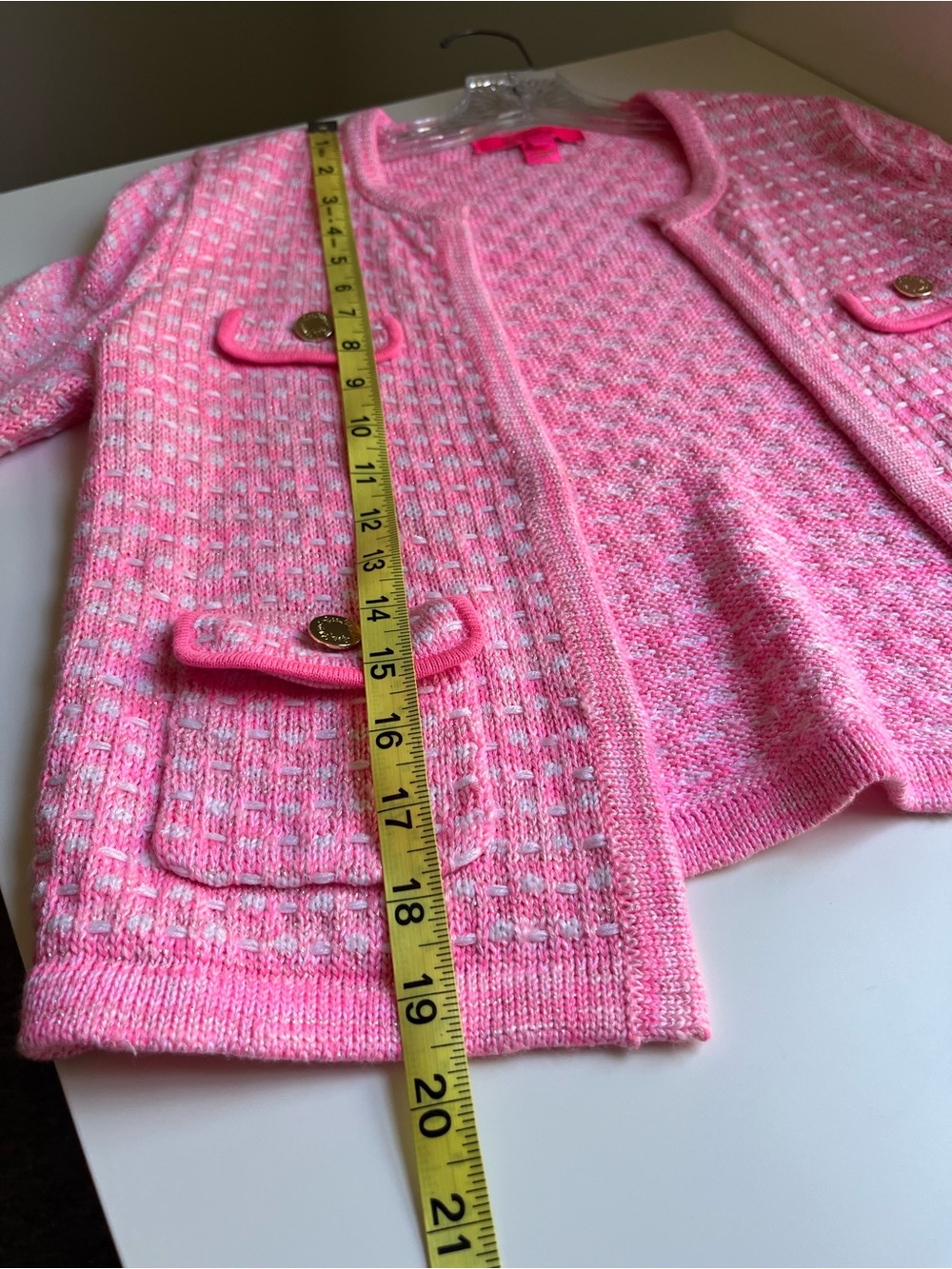 Lilly Pulitzer Kienna Cardigan Sweater Pink Knit XS Preppy Coastal Lady Jacket - Picture 11 of 11